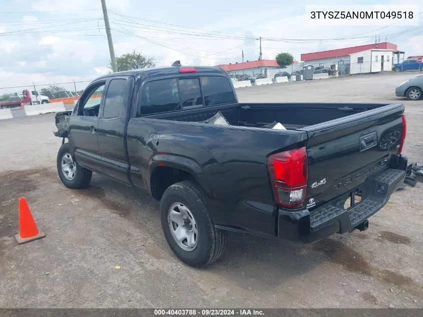 3TYSZ5AN0MT049518 2021 Toyota Tacoma Sr V6