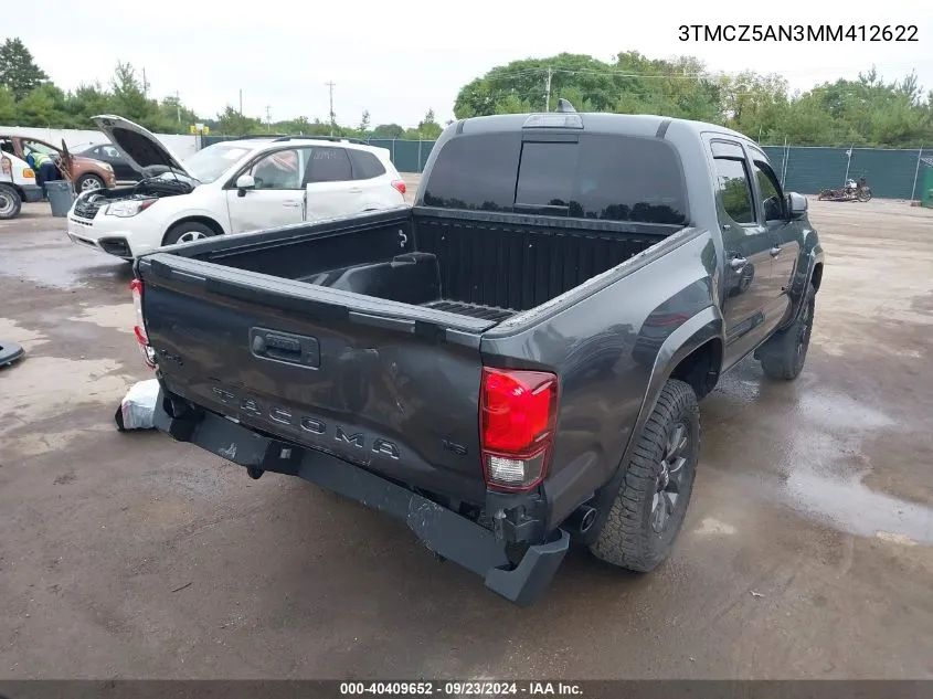 2021 Toyota Tacoma Sr5 V6 VIN: 3TMCZ5AN3MM412622 Lot: 40409652