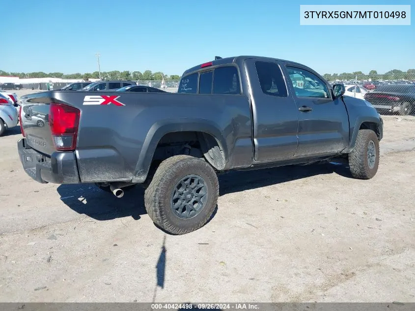 3TYRX5GN7MT010498 2021 Toyota Tacoma Access Cab/Sr/Sr5