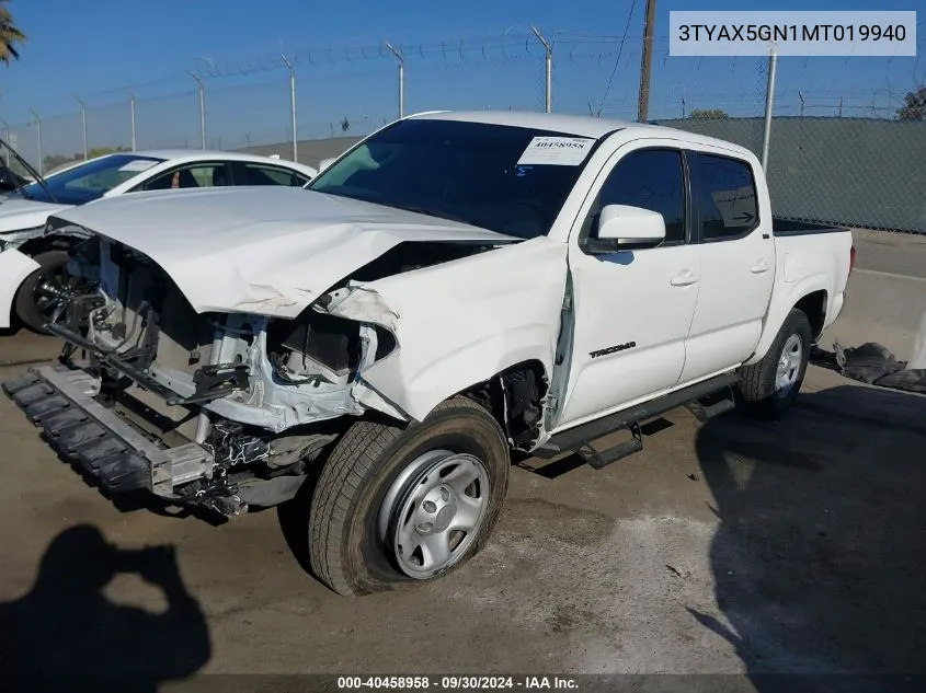 3TYAX5GN1MT019940 2021 Toyota Tacoma Sr5