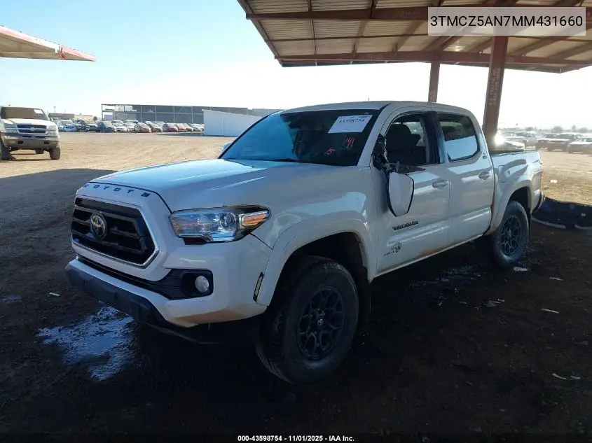 3TMCZ5AN7MM431660 2021 Toyota Tacoma Sr5 V6