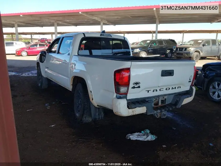 3TMCZ5AN7MM431660 2021 Toyota Tacoma Sr5 V6