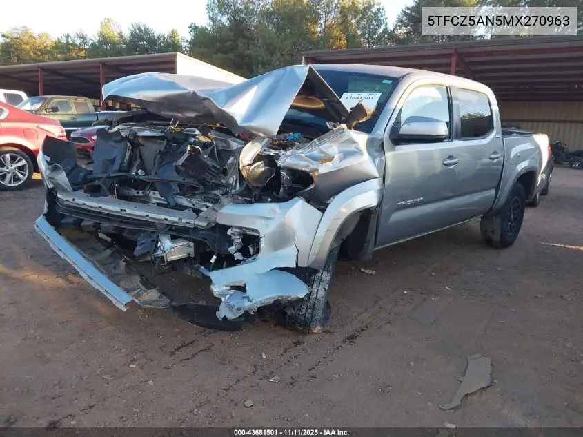 5TFCZ5AN5MX270963 2021 Toyota Tacoma Sr5 V6