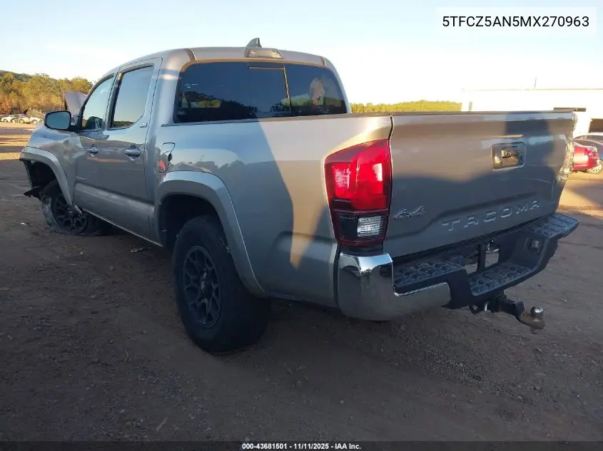 5TFCZ5AN5MX270963 2021 Toyota Tacoma Sr5 V6