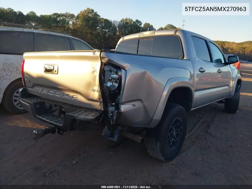 5TFCZ5AN5MX270963 2021 Toyota Tacoma Sr5 V6