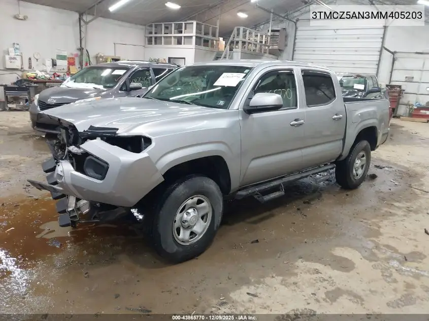 3TMCZ5AN3MM405203 2021 Toyota Tacoma Sr V6