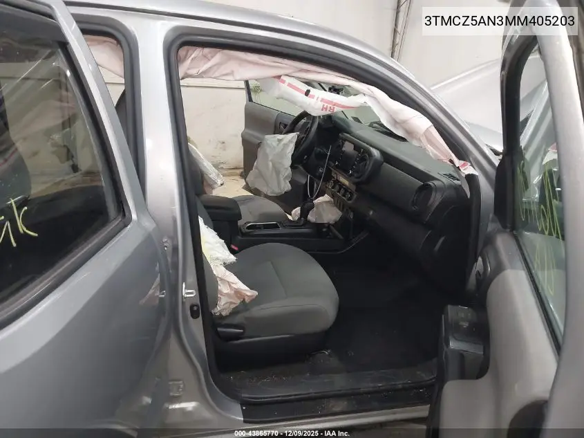 3TMCZ5AN3MM405203 2021 Toyota Tacoma Sr V6