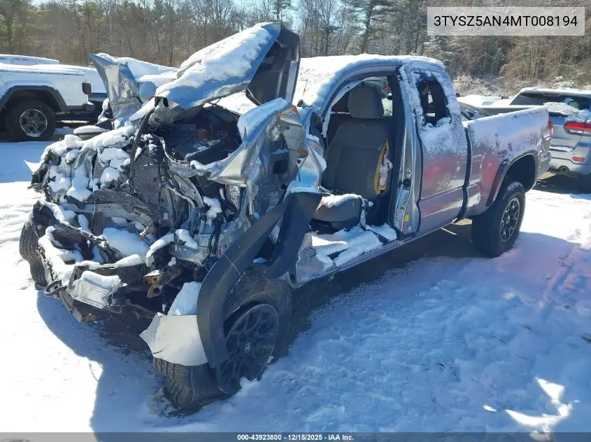 3TYSZ5AN4MT008194 2021 Toyota Tacoma Sr V6