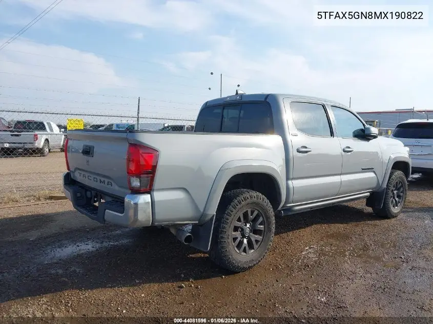 5TFAX5GN8MX190822 2021 Toyota Tacoma Sr5