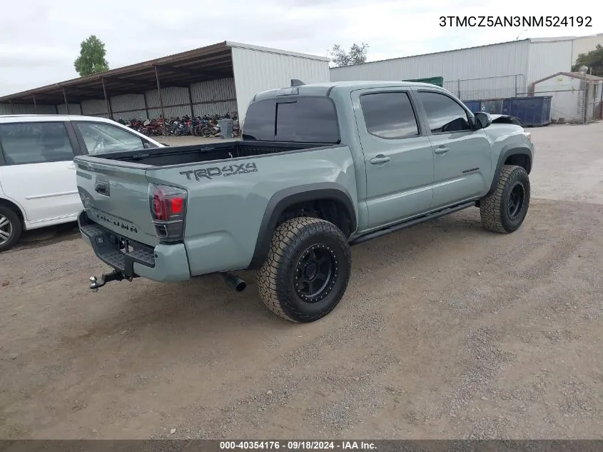 3TMCZ5AN3NM524192 2022 Toyota Tacoma Double Cab/Sr/Sr5/Trd Sport/Trd Off Road/Trd Pro