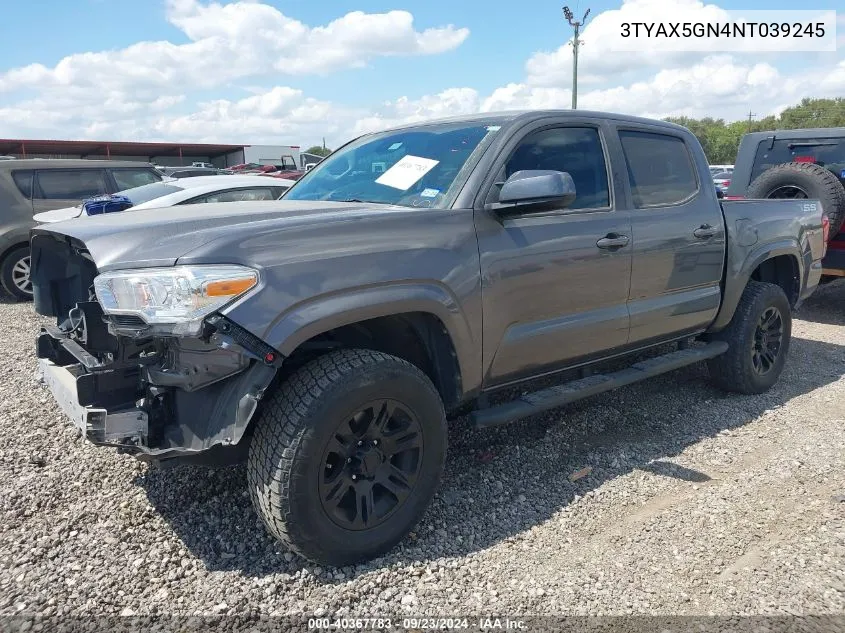 3TYAX5GN4NT039245 2022 Toyota Tacoma Double Cab/Sr/Sr5