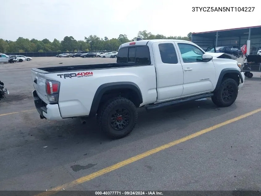 3TYCZ5AN5NT104227 2022 Toyota Tacoma Double Cab/Sr/Sr5/Trd Sport/Trd Off Road/Trd Pro