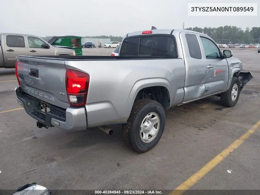 3TYSZ5AN0NT089549 2022 Toyota Tacoma Sr V6