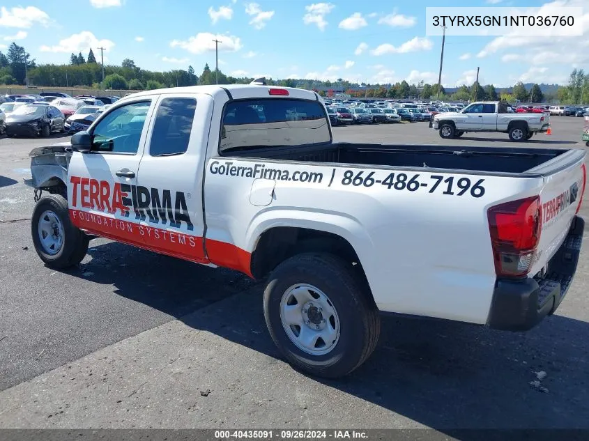 3TYRX5GN1NT036760 2022 Toyota Tacoma Sr