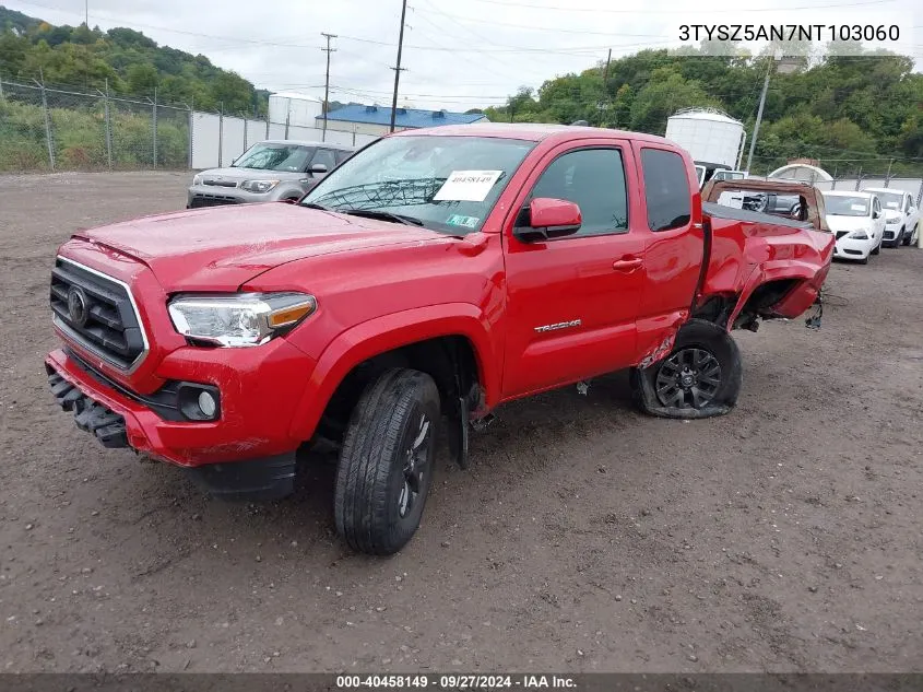 3TYSZ5AN7NT103060 2022 Toyota Tacoma Sr5 V6