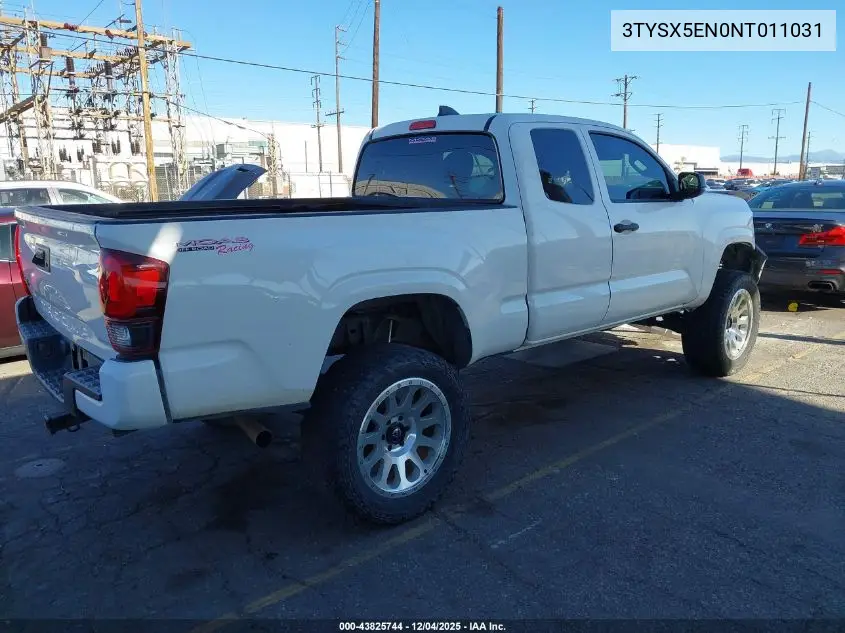 3TYSX5EN0NT011031 2022 Toyota Tacoma Sr