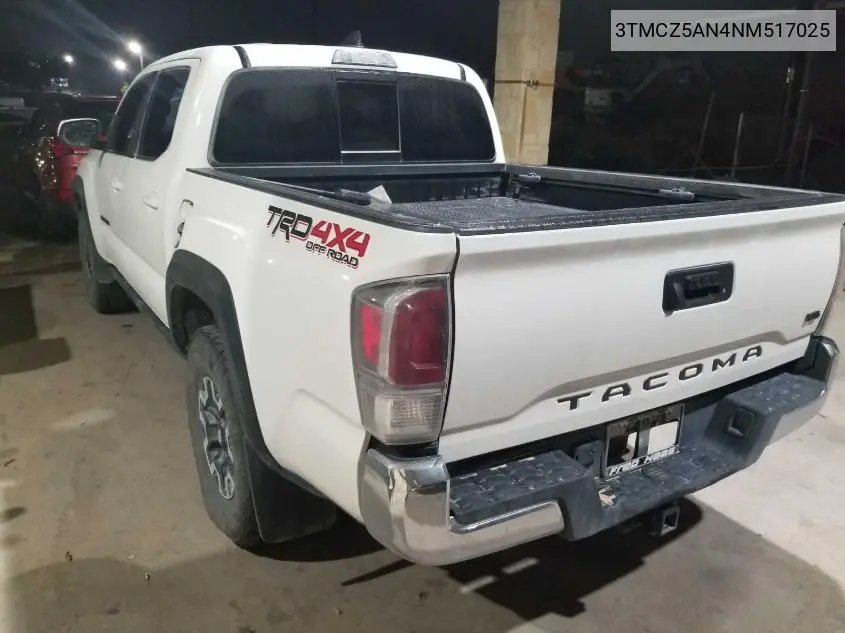 3TMCZ5AN4NM517025 2022 Toyota Tacoma Trd Off Road