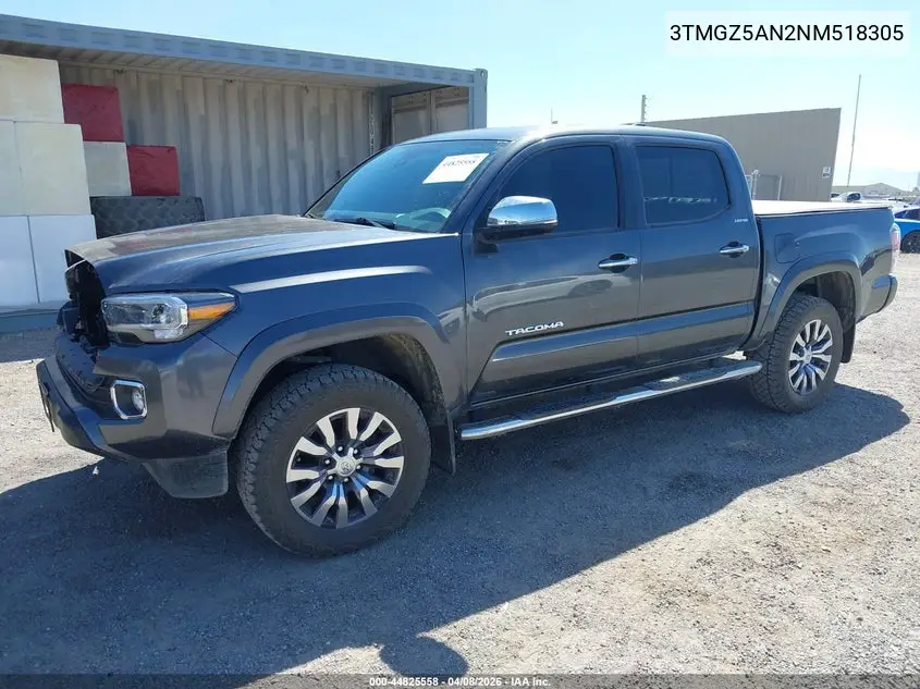 3TMGZ5AN2NM518305 2022 Toyota Tacoma Limited