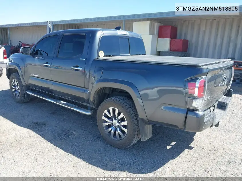 3TMGZ5AN2NM518305 2022 Toyota Tacoma Limited
