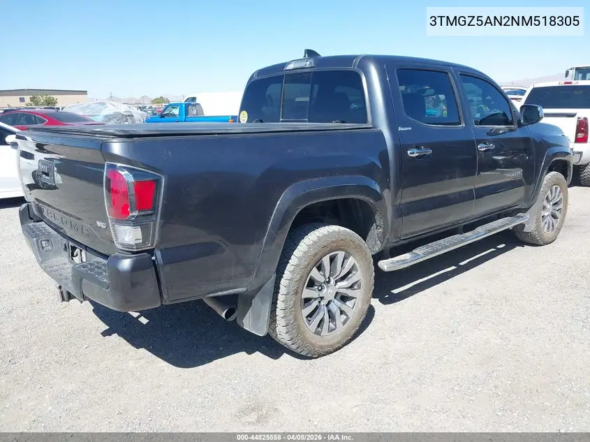 3TMGZ5AN2NM518305 2022 Toyota Tacoma Limited