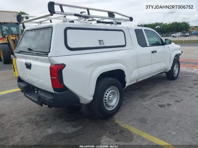 3TYJDAHN2RT006752 2024 Toyota Tacoma Sr
