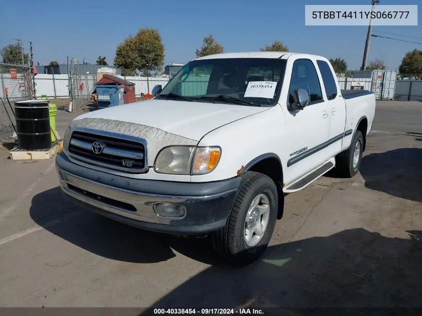 2000 Toyota Tundra Sr5 V8 VIN: 5TBBT4411YS066777 Lot: 40338454