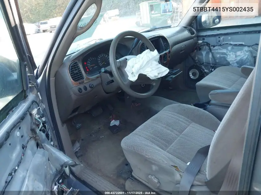 5TBBT4415YS002435 2000 Toyota Tundra Sr5 V8