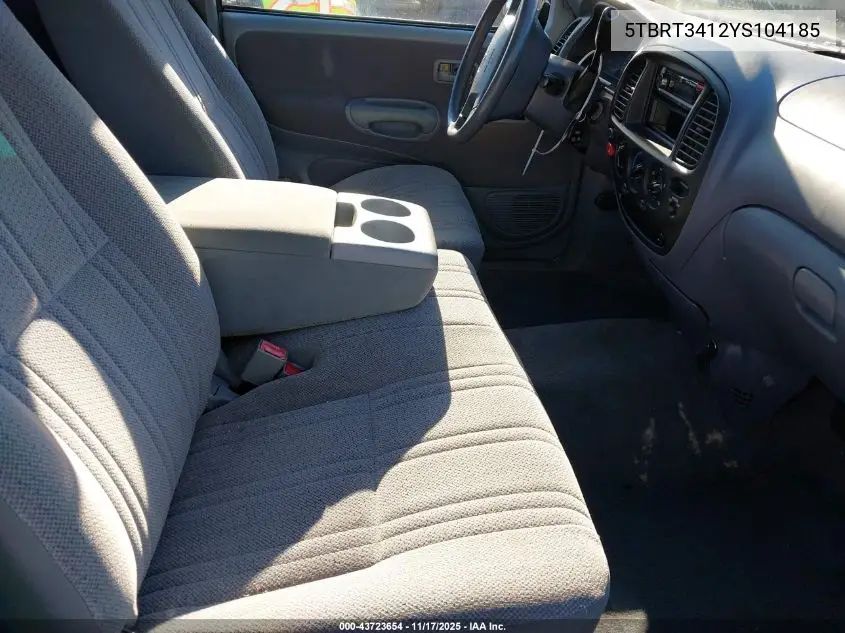 5TBRT3412YS104185 2000 Toyota Tundra Sr5 V8