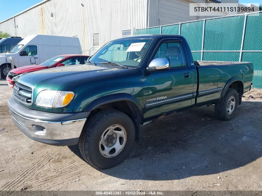 2001 Toyota Tundra Sr5 V8 VIN: 5TBKT44111S139894 Lot: 40483393