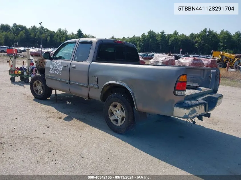 2002 Toyota Tundra Sr5 VIN: 5TBBN44112S291704 Lot: 40342155