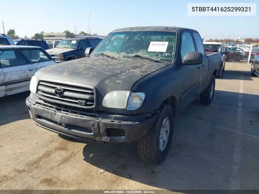 5TBBT44162S299321 2002 Toyota Tundra Sr5 V8