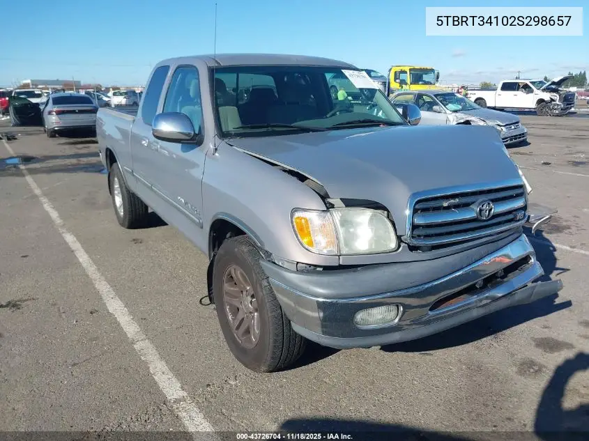 5TBRT34102S298657 2002 Toyota Tundra Sr5 V8