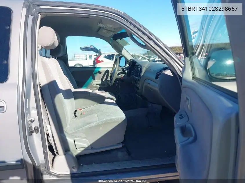 5TBRT34102S298657 2002 Toyota Tundra Sr5 V8