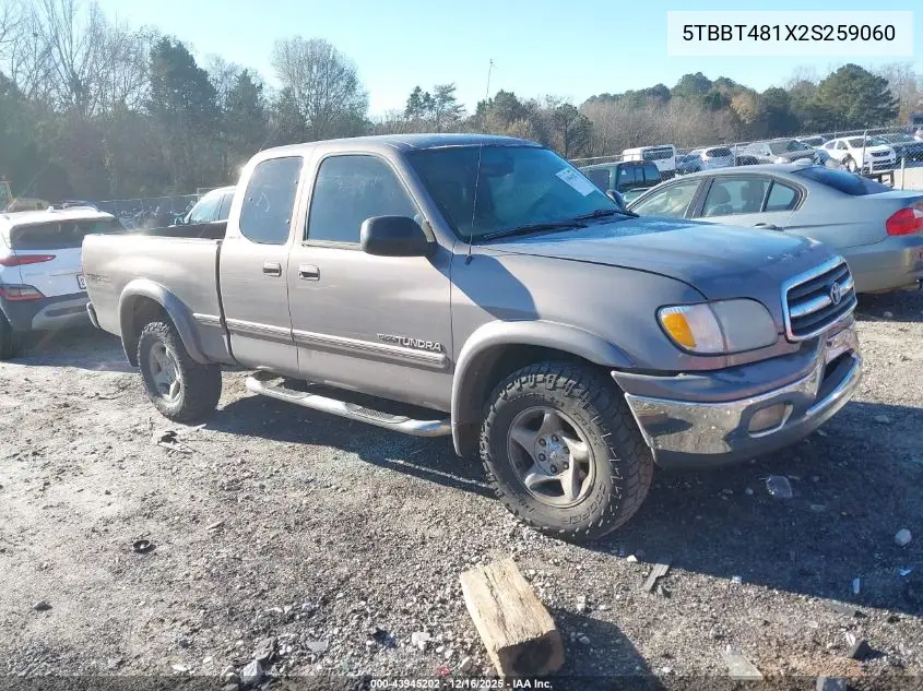 5TBBT481X2S259060 2002 Toyota Tundra Ltd V8