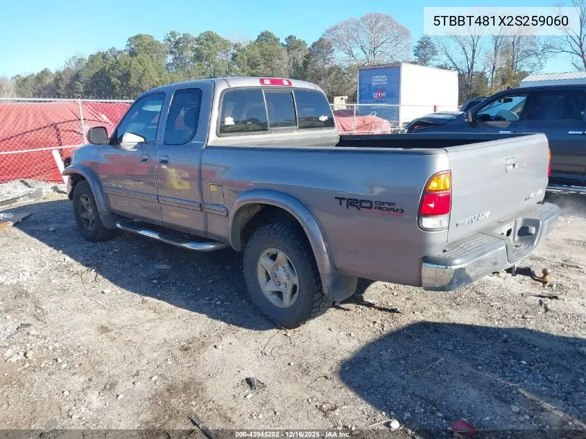5TBBT481X2S259060 2002 Toyota Tundra Ltd V8