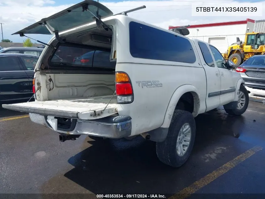 2003 Toyota Tundra Sr5 V8 VIN: 5TBBT441X3S405139 Lot: 40353534