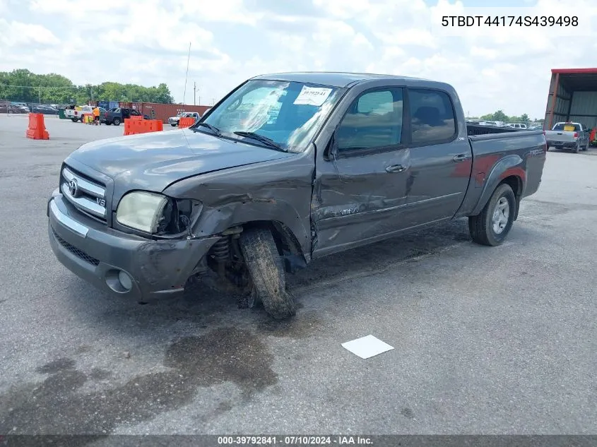 2004 Toyota Tundra Sr5 V8 VIN: 5TBDT44174S439498 Lot: 39792841