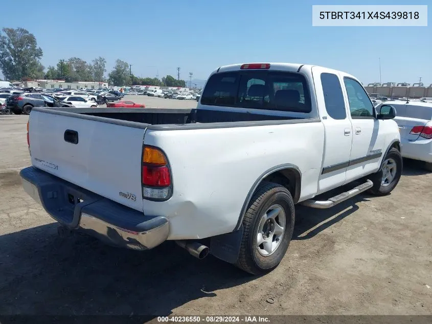 2004 Toyota Tundra Sr5 V8 VIN: 5TBRT341X4S439818 Lot: 40236550