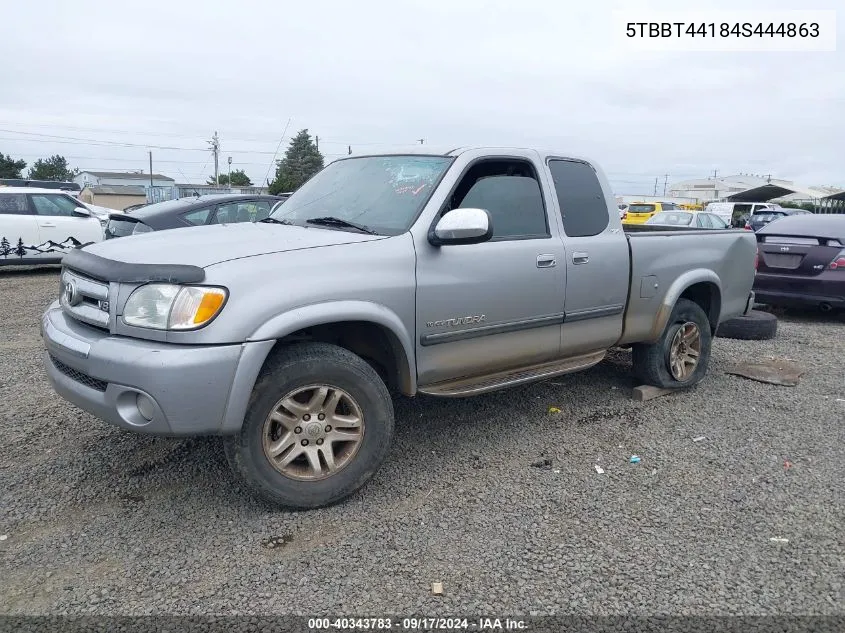 2004 Toyota Tundra Sr5 V8 VIN: 5TBBT44184S444863 Lot: 40343783