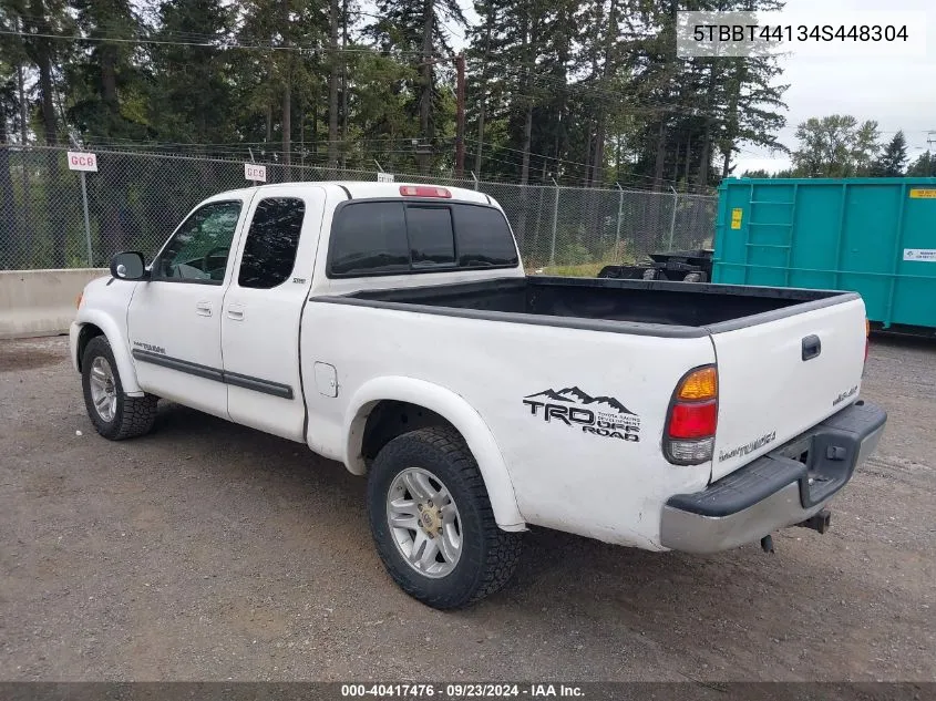 2004 Toyota Tundra Sr5 V8 VIN: 5TBBT44134S448304 Lot: 40417476