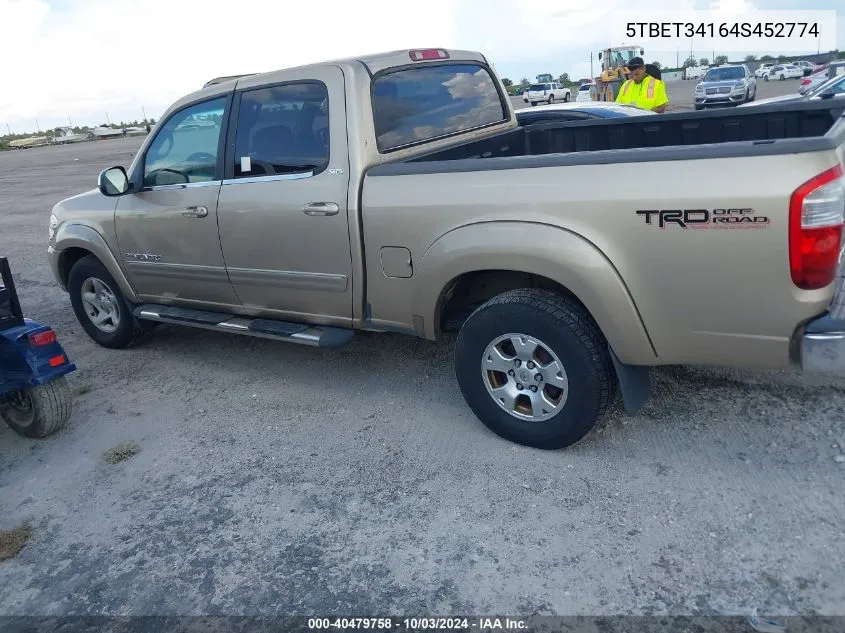 2004 Toyota Tundra Sr5 V8 VIN: 5TBET34164S452774 Lot: 40479758