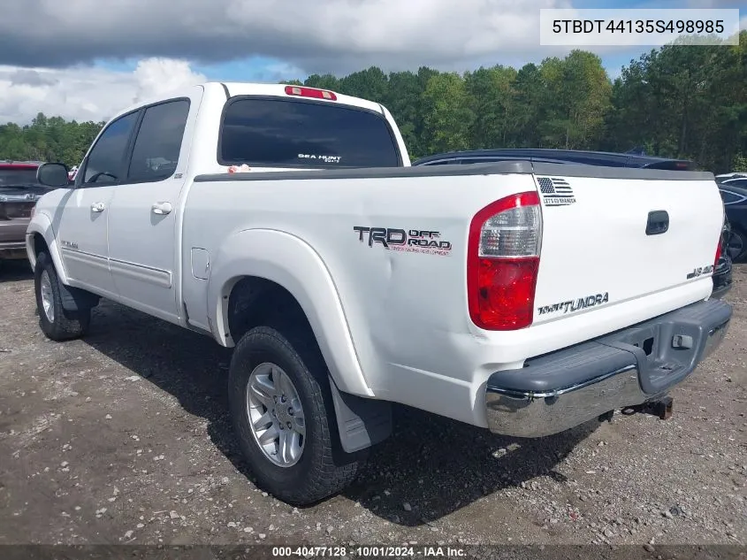 2005 Toyota Tundra Sr5 V8 VIN: 5TBDT44135S498985 Lot: 40477128