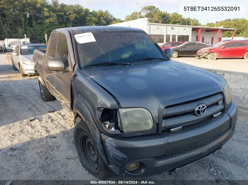 2006 Toyota Tundra Sr5 V8 VIN: 5TBET34126S532091 Lot: 40087934