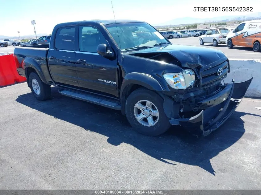 2006 Toyota Tundra Limited V8 VIN: 5TBET38156S542382 Lot: 40105584