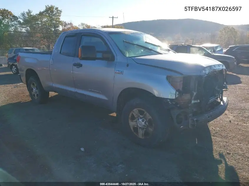 5TFBV54187X026597 2007 Toyota Tundra Sr5 5.7L V8