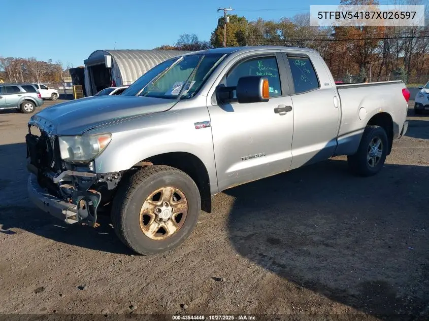 5TFBV54187X026597 2007 Toyota Tundra Sr5 5.7L V8