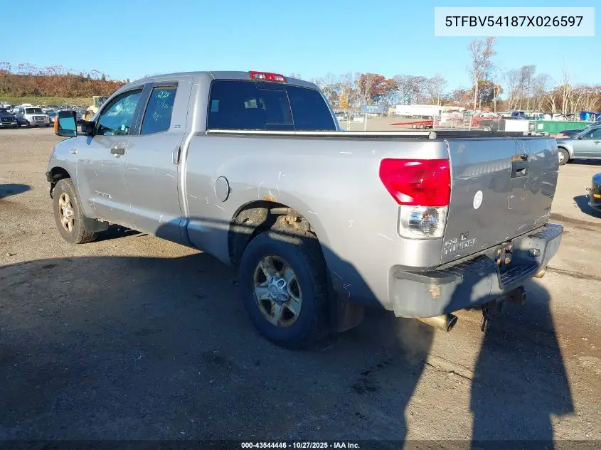 5TFBV54187X026597 2007 Toyota Tundra Sr5 5.7L V8