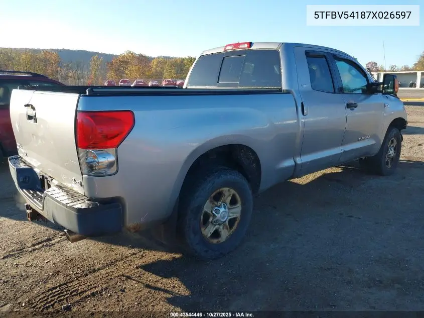5TFBV54187X026597 2007 Toyota Tundra Sr5 5.7L V8