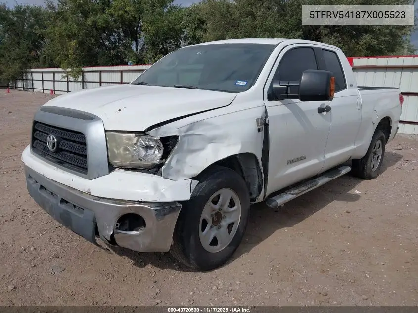 5TFRV54187X005523 2007 Toyota Tundra Sr5 V8