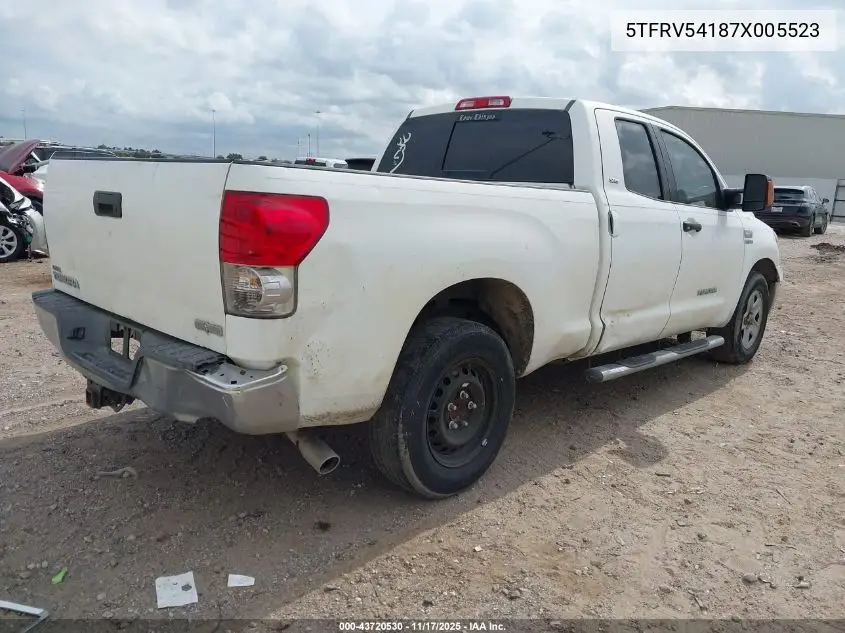 5TFRV54187X005523 2007 Toyota Tundra Sr5 V8